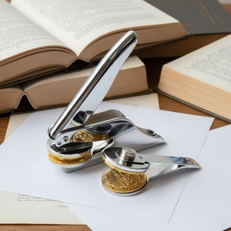 Timbre de cuño seco o relieve de mano