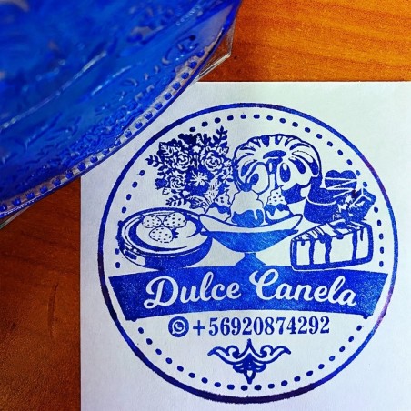 Timbre manual de 12x12 cms.