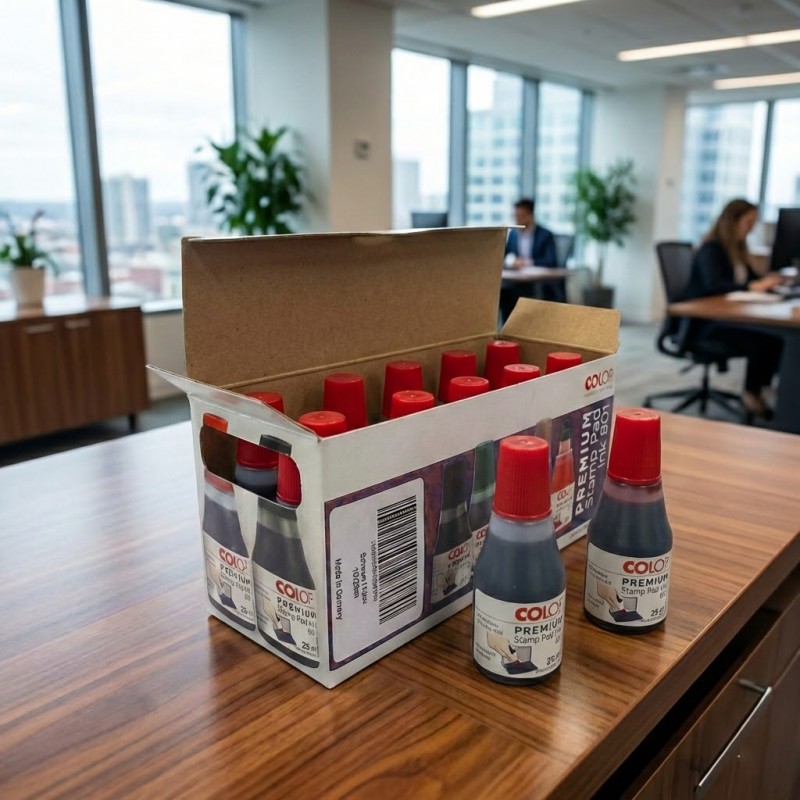 Tinta para timbre roja