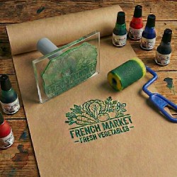 Kit Mini rodillo de espuma y tinta para timbres